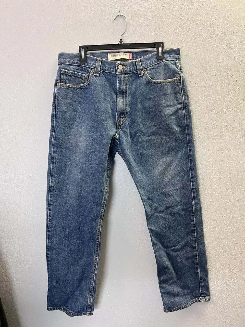 Levis 505 Straight Fit Jeans Mens W34 L30 Medium Blue Denim 100% Cotton 0434